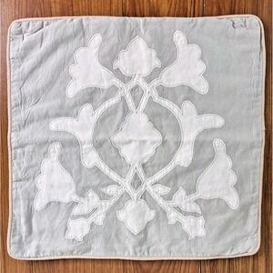 Kravet Couture Barbara Barry POETICAL Belgian Linen Aqua‎ Ivory Pillow Cover
